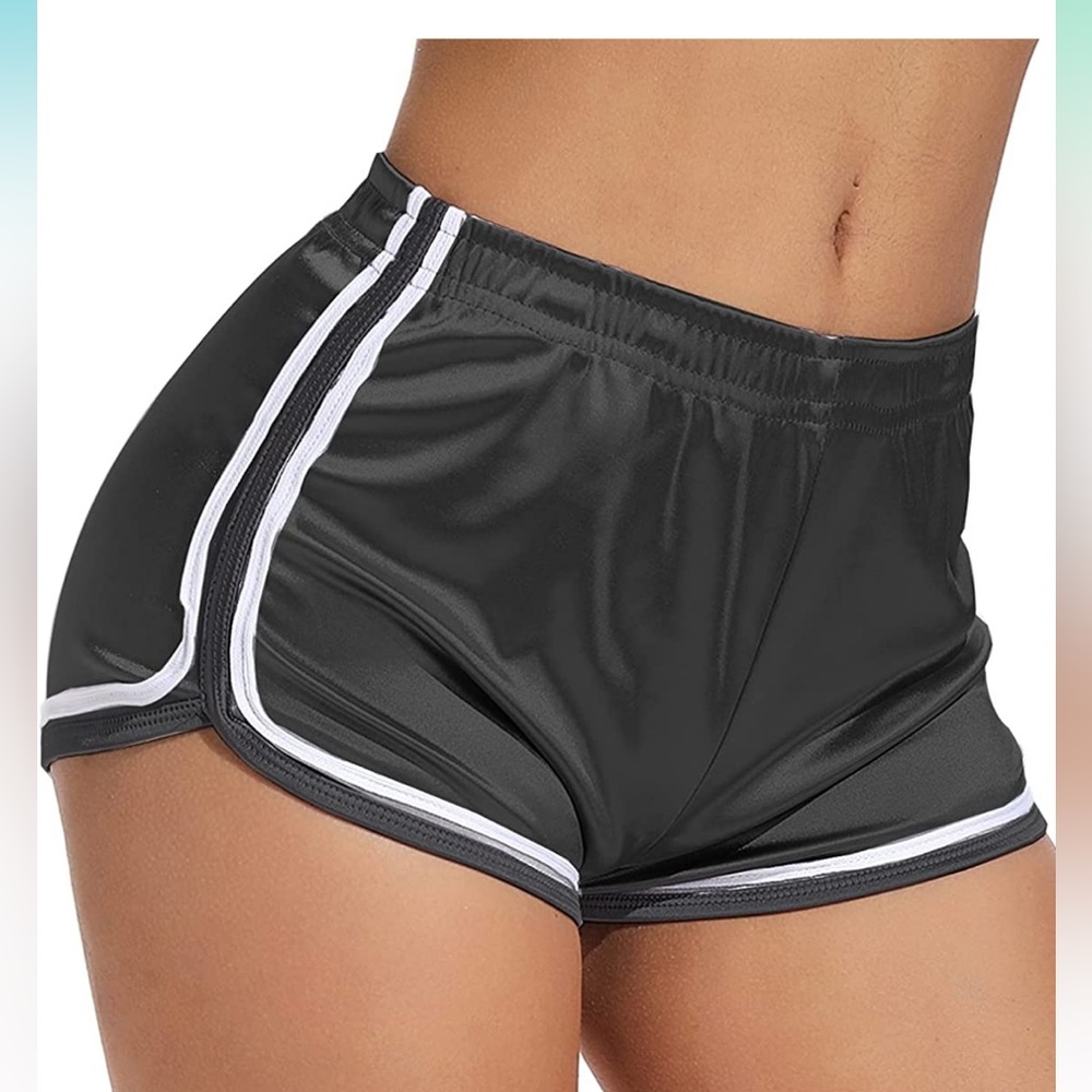 Black & White Striped Short Shorts